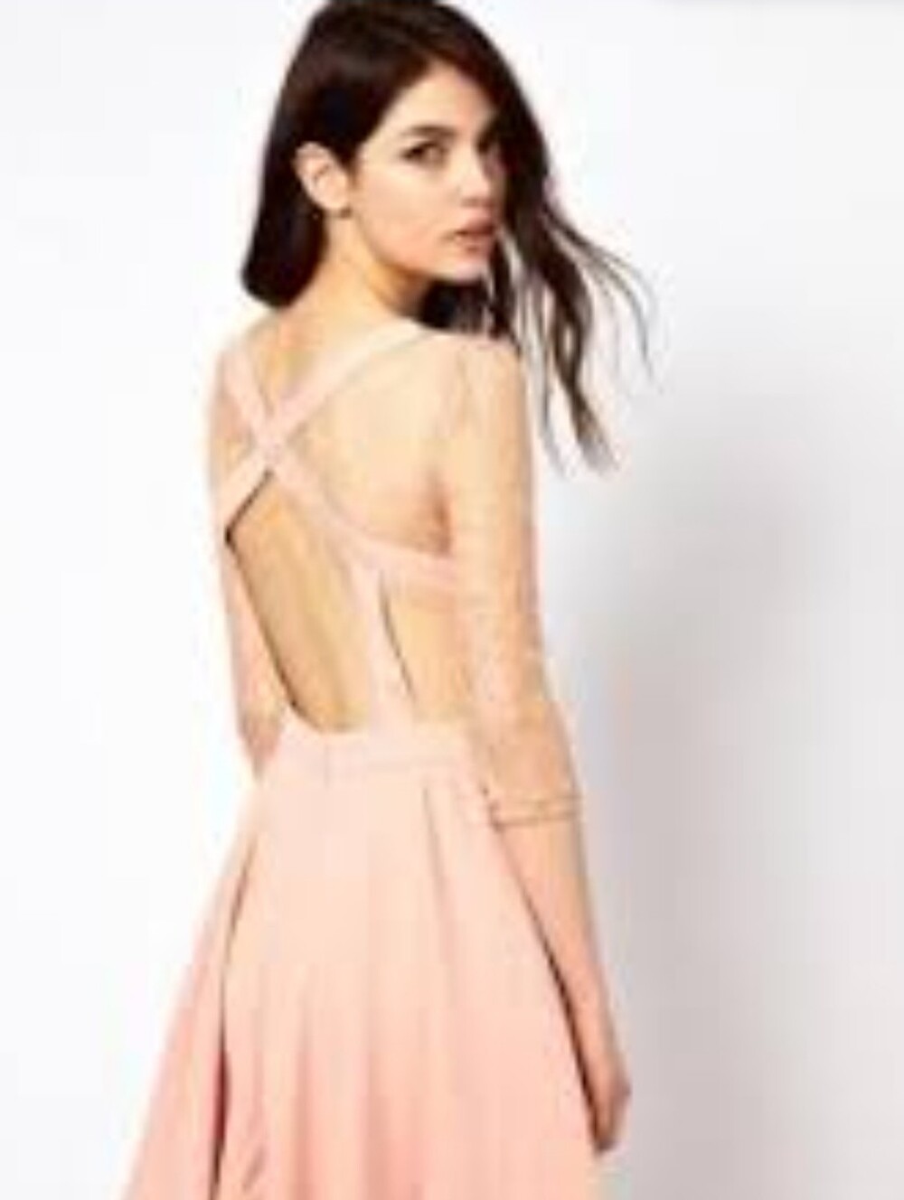 Romeo & Juliet Couture Pale Pink Lace Bodice Skater Dress